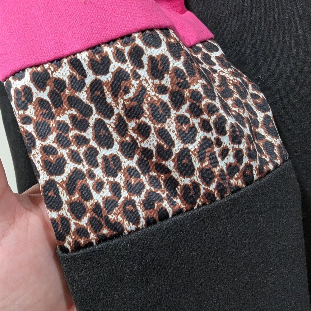 Shein Lune Leopard Print Color Block Shirt Sz M - image 3